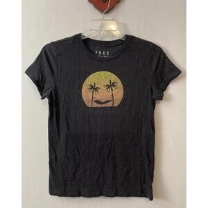 Free State Womens XL Gray Happy Day Short-Sleeved Sunny Beach Tshirt! A1939